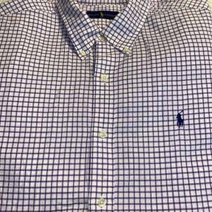 Men’s Ralph Lauren Purple/White Plaid Button Down Shirt Sz XL